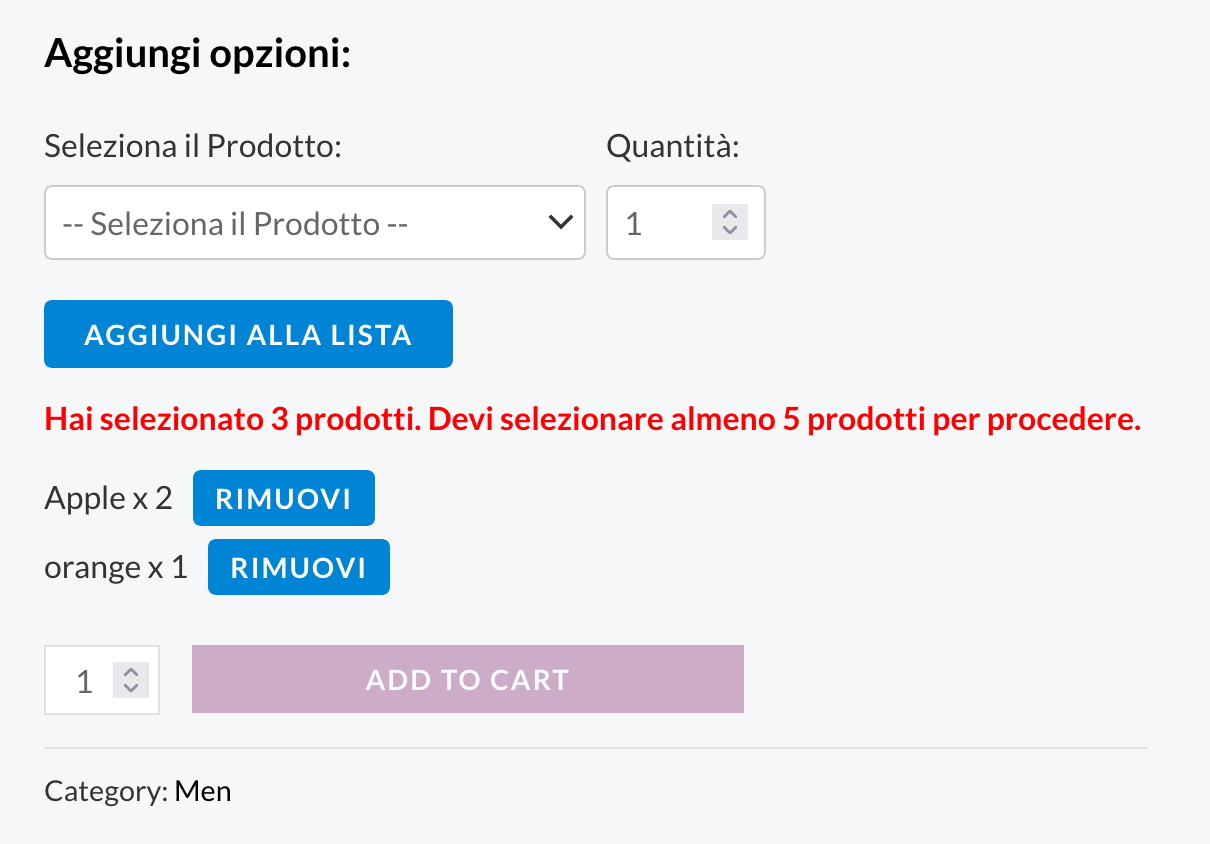 Custom Product Options project